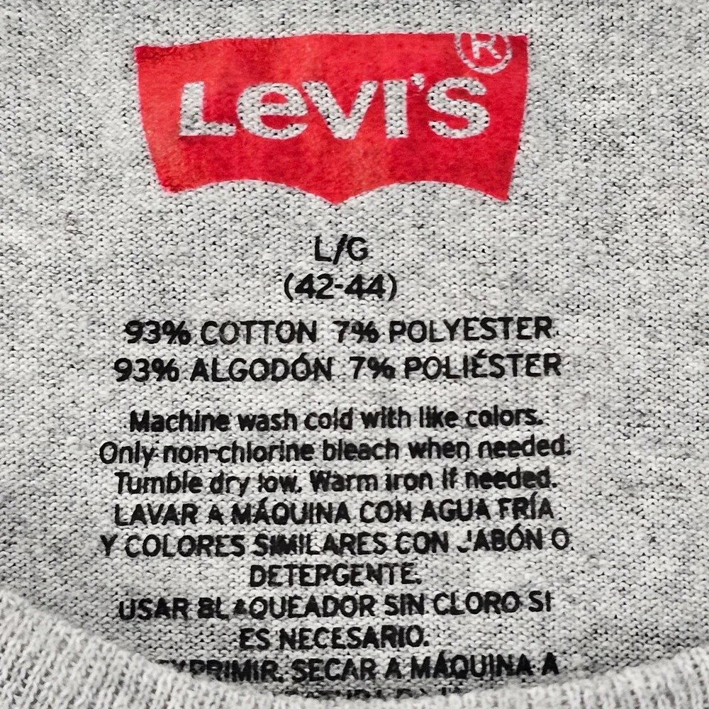 Levi's Gray Short Sleeve Cotton Blend T-Shirt Men's L